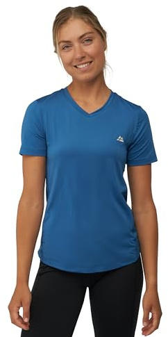 DANISH ENDURANCE Sportshirt Damen, V-Ausschnitt, Atmungsaktiv & Leicht | Sport T-Shirt mit V-Ausschnitt, atmungsaktiv & schnelltrocknend mit Mesh-Seiten für Laufen & Training
