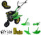 Bauen 28B Einachstraktor 7,5 PS Benzin, Riemenantrieb, 750 mm Arbeitsbreite, arbeitet bis zu Einer Tiefe von 30 cm, 3 Gänge: 2 Vorwärts 1 Rückwärts, Selbstfahrend, Ideal für die Eigenversorgung, Grün