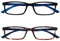 OPULIZE See-Brille Blaulichtfilter 2er Pack Schmal Rahmen Federscharniere Verbessern Den Schlaf Computerbrille Gaming Entspiegelt Schwarz Braun Herren Damen BB9-12