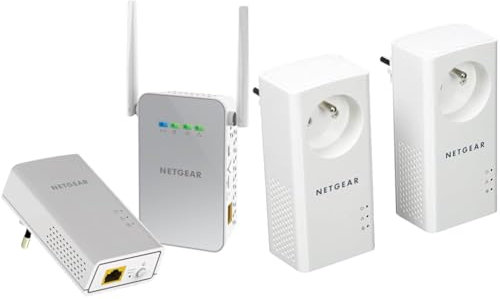 NETGEAR PLPW1000, CPL WiFi 1000 Mbps avec 1 Port Ethernet, Prise CPL Fibre idéal & PLP1000, CPL 1000 mbps avec Port Ethernet, Prise CPL Fibre idéal pour Avoir Internet Partout dans la Maison