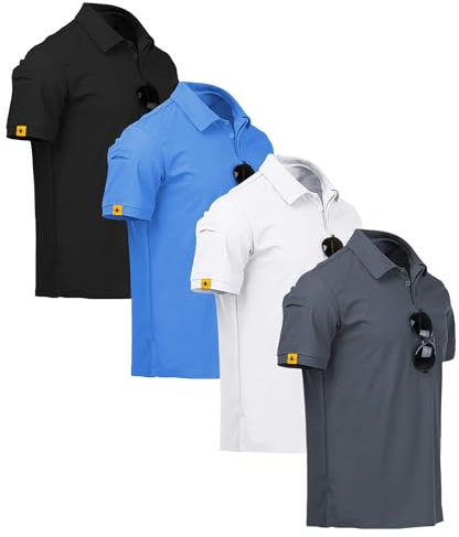 ZITY Golf Polo Shirts for Men Moisture Wicking Short Sleeve Athletic Tshirt