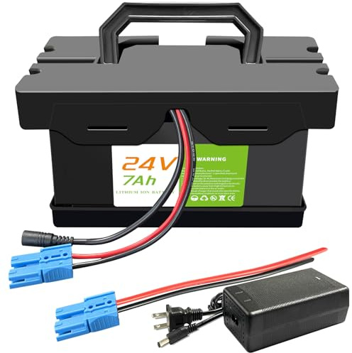 24V 7Ah/12Ah Lithium Battery for Ride-On Cars & Toys and power wheels, Compatible with Dynacraft Realtree 24V UTVs- Lightweight & Long-Lasting, with 2A Fast Charger,Size: 8.5x4.2x4.5 inches (24V7Ah)
