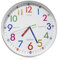 Horloge murale pour enfants - 30 cm - Horloge d'apprentissage - Horloge murale à quartz silencieuse - Sans bruit de tic-tac - Chiffres multicolores - Horloge décorative silencieuse - Pour chambre