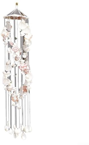 Elegante campana a vento con conchiglia, design mediterraneo per migliorare l'estetica della casa e buona fortuna, colore: bianco