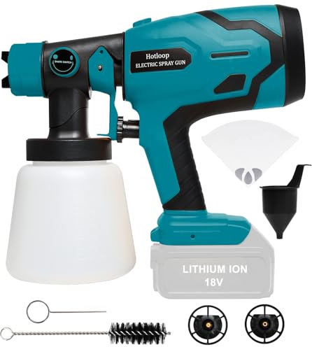 Paint Sprayer for Makita 18V Battery (Battery NOT Included), Cordless HVLP Paint Sprayers for Home Interior and Exterior, House Painting Stain Sprayer for Fence, Furniture, cabinets, Walls, etc.