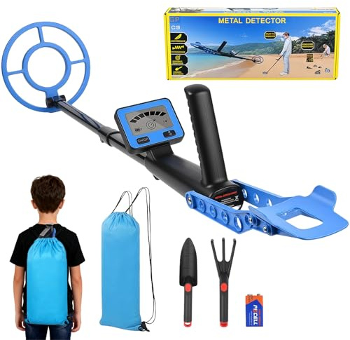 GAESHOW Détecteur de Métaux Enfants, Expert, Bobine étanche de 16.7 cm, Longeur Réglable (57-110 cm), Ultra-léger 400g, pour Exploration en Plein Air, Recherche de Métaux sous la neige Cadeaux de Noël
