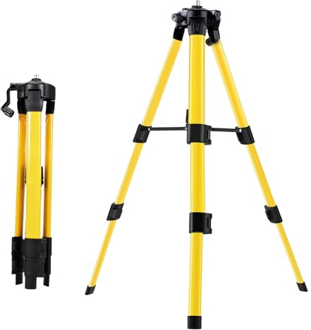 Uadme Treppiede per Livella Laser, Treppiedi Telescopico, 1m Supporto Regolabile per Livella Laser Autolivellante, Attacco Filettato da 5/8 per Vari Strumenti