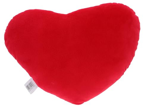 POPETPOP Almohada de Sofá Forma de Corazón Cojín Decorativo de Peluche Almohada Abrazable para Sala Dormitorio y Oficina Color Rojo