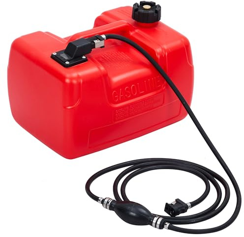 GarveeTech Marine Tank, 3 Gallon Marine Boat Transfer Tank with 9.8ft Hose, I-Shaped Handle, Easy to Carry for Outboard Engine Boats, Fishing Boat, Deck Boat,Yacht