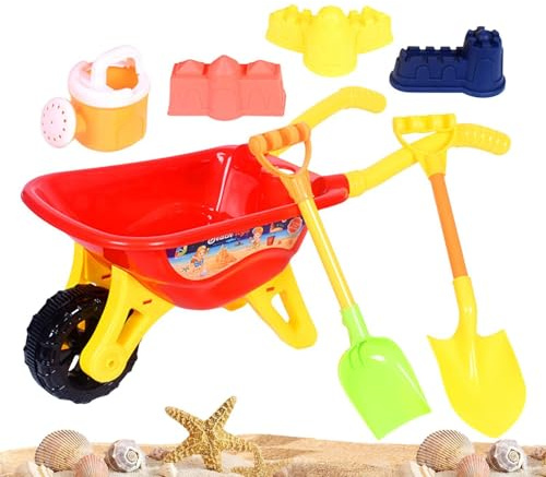 Set Giocattoli Spiaggia | Set Sabbie Luminose Carriola Pale,Kit Grande Costruzione Spiaggia | per Mare Piscina Giardino Campeggio Picnic