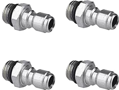 4 Pcs Pressure Washer Sprayer Fittings 1/4 Quick Release Connector 14mm Male Thread Stainless Steel Adapter for Garden Hose Tap Connector