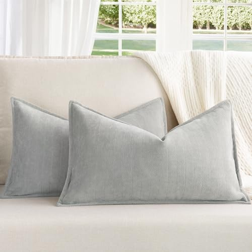 ZWJD Cushion Covers 30x50 Set Of 2 Chenille Cushion Cover Sofa Cushions Pillowcases With An Elegant Design, Soft And Luxurious Decorative Throw Pillows For The Couch, Bed And Home Decoration