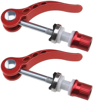 Create idea 2Pcs M6 × 65mm Bike Quick Release Seatpost Clamp Bicycle Seat Bolt Tube Lengthen Lock Nut Saddle for Road Bike Mountain Bike, Red