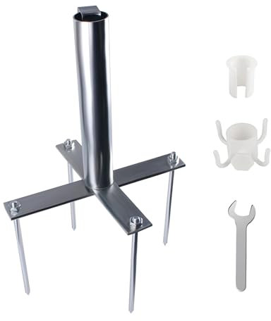 ONLISUM Sonnenschirmständer,Ø29-41mm Rasendorn für Sonnenschirm Ständer Erdspieß mit Strandschirm Hanging Hook,Sonnenschirmhalter Sand Anker Einstellbarer