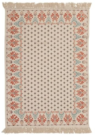 Atmosphera - Tapis Ikat Coton tufté Ivoire 120x170cm
