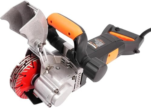 4800W Mauernutfräse Elektrische Schlitzfräse Mauerfrase mit 5x Trennscheiben, 6000 RPM Wandfräse Mauerrillenschneidemaschine für Bauarbeiten, Dekoration, Abbrucharbeiten