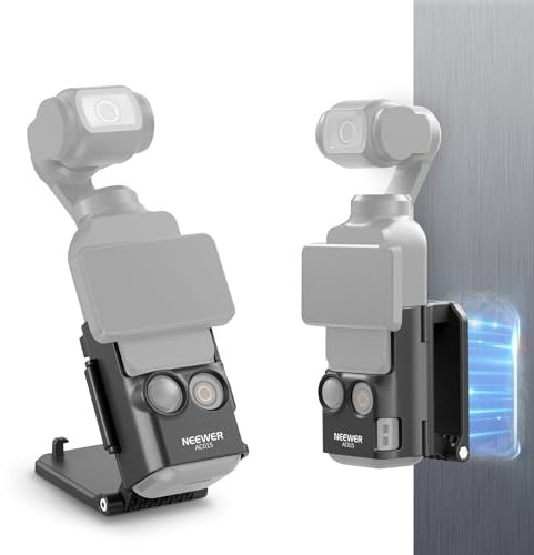 NEEWER Básico Soporte Magnético Compatible con dji Osmo Pocket 3, Soporte Cámara Plástico Ajustable 180°, Accesorios Multifunción Adaptador Expansión Bracket para Pocket 3 Battery Grip, AC015