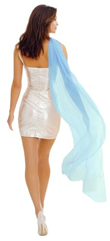 SRLLBBY Chiffon Shawls and Wraps，Lightweight Soft Summer Silky Scarf for Wedding Evening Dresses Dating Prom Travel Beach Ball (Sky Blue)