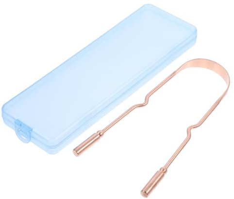 PACKOVE 3 Pezzi Raschietto per Lingua Rame con Scatola Strumento Pratico per Orale e Cavo Orale Design Ergonomico e Facile Usare