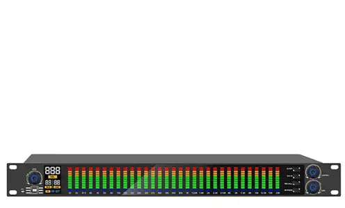 Ecualizador gráfico estéreo de 31 bandas con 10 ajustes preestablecidos, reducción de ruido y acondicionamiento de señal, ideal para uso en estudio de grabación