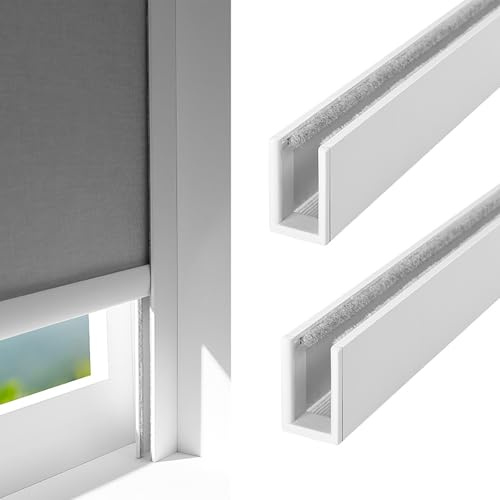 Commercial/Home Light Blockers Side Tracks for Window Shades And Blinds, Light Gap Strip to Crevices Shading & Privacy, U-channel Blackout Light Blockers Customize(White 4pieces,20in/50.8cm)