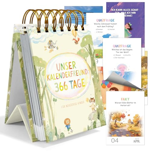 Abreißkalender 2026 Kinder - Abreisskalender 2026 Täglich - Weihnachtsgeschenke für Kinder - 366 Tage Achtsamkeitskalender - Kleine Geschenke für Kinders - Kinderkalender - Geschenke für Kinders