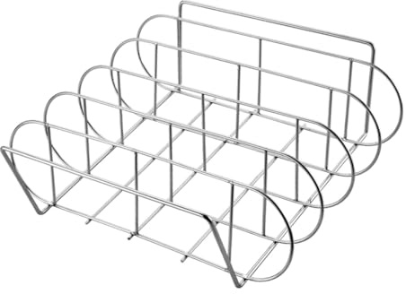 Hohopeti Griglia per Costine in Piedi in Acciaio Inossidabile per Barbecue Portatile Supporto per Arrosti Grande Capacità Utensile da Campeggio per Griglia Aperta e Feste all'Aperto