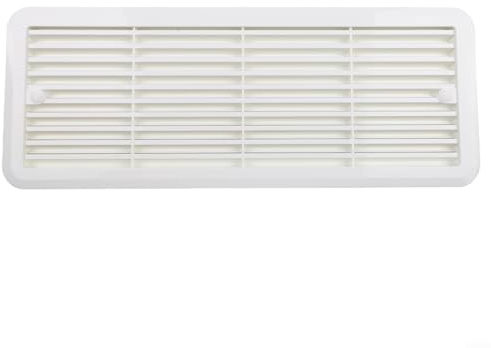 SMZhomeone Griglia di montaggio per ventola del frigorifero, 62445480, per roulotte e camper, 483 x 186 mm, flusso d'aria ottimizzato, raffreddamento RV frigorifero (bianco)