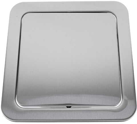 Ciieeo Tapa Abatible Empotrada de Acero Inoxidable 430, Cuadrada Df-230, para Cubo de Basura de Encimera, Cubierta para Cocina y Baño, Diseño Compacto y Resistente, Fácil Apertura