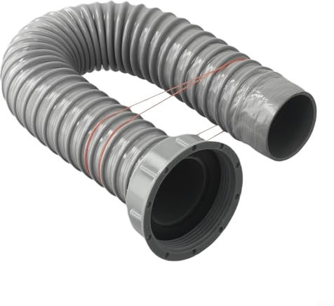 Colador de tubo de drenaje de fregadero de 58 mm con manguera de PVC de polipropileno, solución de drenaje flexible para lavadora o manguera de cocina, extensión de 40 cm a 120 cm con anillo de
