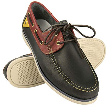 Zerimar Náuticos Hombre Piel Natural | Mocasines Hombre | Zapatos Náuticos de Piel | Zapatos de Barco Hombre | Color: Azul Marino Talla 45