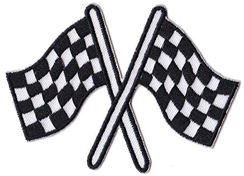 Patche Écusson Racing Flag Course Automobile Drapeau Patch Brodé Thermocollant