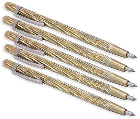 Garosa 5Pz Punta in Carburo di Tungsteno, Penna per Incisione Antiscivolo con Punta in Ceramica per Marcatura su Vetro