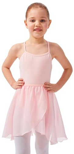 tanzmuster ® Wickelrock Mädchen Ballett - Emily - aus luftigem Chiffon antistatisch Ballettrock mit Gummizug für Kinder in Ballett-rosa, Größe:140-146