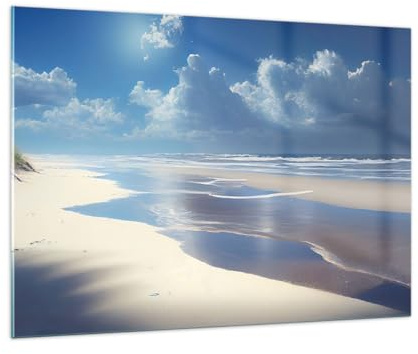Quadro su Vetro 100x70cm Stampe da Parete in Vetro Spiaggia Oceano Vacanze Grandi Decorazione Murale Camera da Letto Cucina 1 pezzo Quadri Moderni Soggiorno Grafica Immagini Wall Art GAA100x70-5789