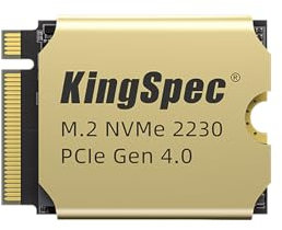 KingSpec XF-2230 1TB SSD M.2 2230 PCIe 4.0, NVMe SSD Gen 4x4 mit Wärmesenke, bis zu 5000MB/s Internes Solid State Drives, kompatibel mit Desktop/Laptop/Steam Deck/ROG Ally/Surface Pro