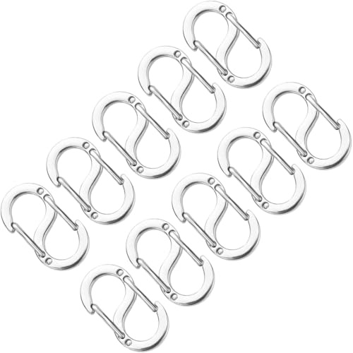 EIYVPRA 10 chiusure a moschettone con doppia apertura, accorciatori in acciaio inox, chiusure in metallo, fermagli per collane, fascette, chiusura collana moschettoni acciaio inox,chiusure per collane