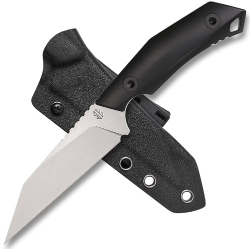 Berserk Blades - THARN - Feststehendes Sax Messer - Sheepsfoot Klinge - ca. 11,2 cm Klingenlänge - inkl. Kydex Scheide (Stonewashed)