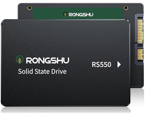 RONGSHU 2TB SATA SSD 2.5'' Unità a stato solido interna, SATA III 6 Gb/s con velocità di lettura fino a 550 MB/s, 3D NAND SSD interna, ideale per l'aggiornamento di laptop, PC e desktop (RS550)
