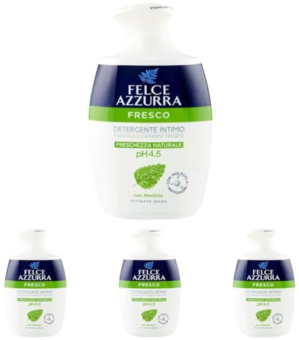 Felce Azzurra - Detergente Intimo Fresco al Mentolo per Igiene Intima Quotidiana Ph 4.5, Sapone Intimo Delicato Elimina Cattivi Odori, Ginecologicamente Testato Dona Freschezza Naturale a Lungo, 250ml