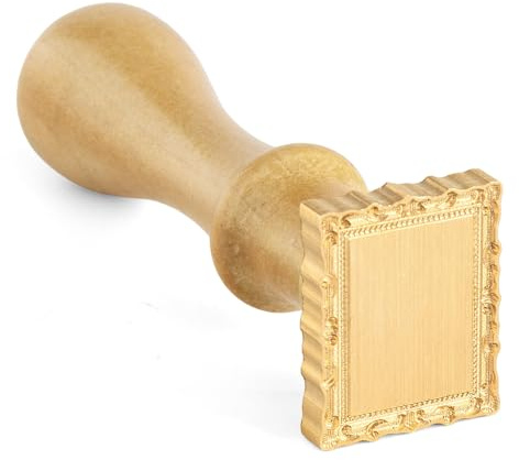 Pilloze Frame Wax Seal Stamp, 3D Embossed Relief Carving Brass Head and Wood Handle for Wax Seal Stamp Kit, Decor for Thanksgiving Card/Envelope/Gift Wrap/Wedding Invitation/Vellum Jacket