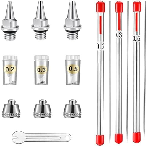 Abest Airbrush-Nadeldüse, 0,2 mm, 0,3 mm, 0,5 mm, Ersatzteile für Airbrush-Sprühpistole, Sprühzubehör 130