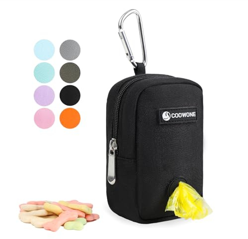 COOWONE Dog Treat Pouch Hands Free dog walking bag with Metal Carabiner, 900D Oxford Cloth Dog Poop Bag Holder for Pet Puppy Training Travel or Outdoor Camping
