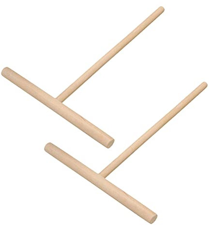 Sunydog 2 pièces en bois pâte à crêpes épandeur bâtons râteau rond pâte crêpe crêpe épandeur cuisine bricolage outil