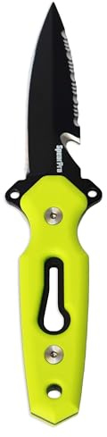 SpearPro Ranger Dagger Knife - Teflon Coated Stainless Steel 3.5 - Mount on Weight belt or Leg - Spearfishing, Hunting, Scuba Diving, Snorkeling, Hunting, Camping, Kitchen Knife (Lime Green)