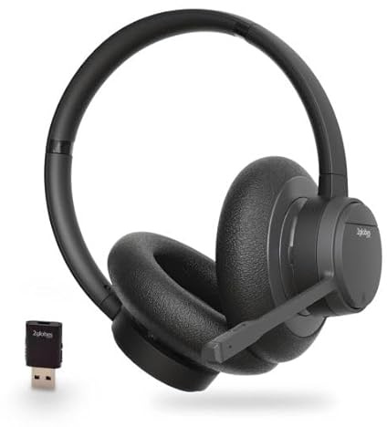 2globes Hybrid Lite: DECT- und Bluetooth-Headset mit ANC, ENC, USB-A Dongle & Tasche - Kabelloses Headset für Büro, Telefon & PC
