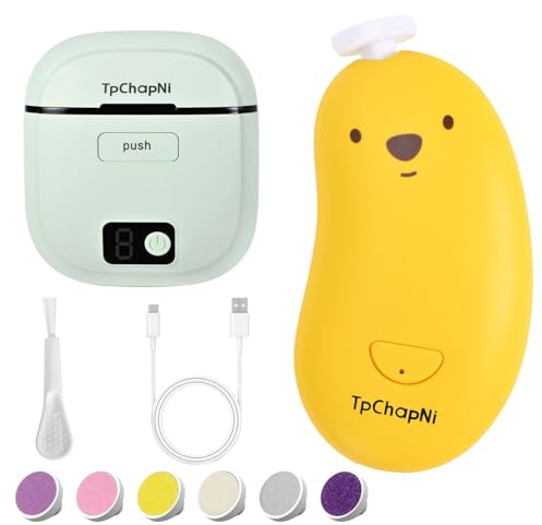 Tagliaunghie elettrico, tagliaunghie elettrico per bambini, tagliaunghie con luce, set di lime per unghie 2 in 1 ricaricabile per neonati e bambini, con 6 testine di macinazione, 3 modalità di