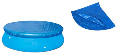 Kellegour Couverture de Piscine Ronde Bleue Anti-Poussière, Bâche Imperméable Hors Terre - Diamètre 183 cm