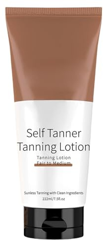 Loción bronceadora, crema bronceadora gradual hidratante natural para cuerpo y cara, mantequilla autobronceadora para un brillo bronceado, aplicación para un aspecto bañado por el sol sin rayas