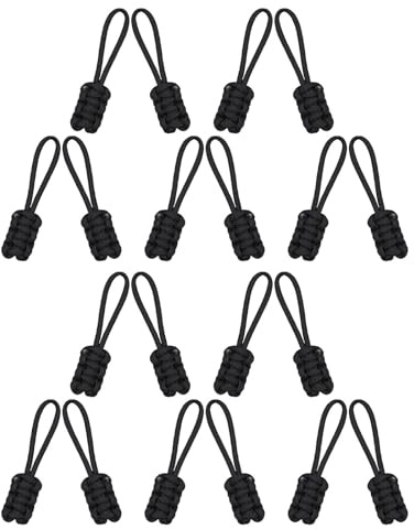 ZUNOXAZ 20 Pièces Tirettes de Remplacement Nylon Paracord Curseurs Antidérapants pour Fermeture Éclair de à Dos Veste et Bagage